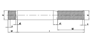 Double Ended Threaded Rods dimensions chart