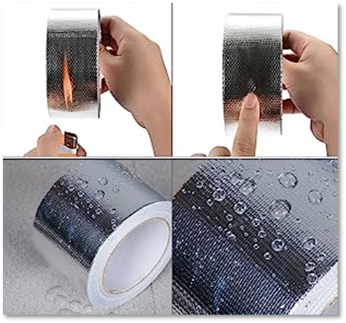 Premium Aluminum Tape, Silver Adhesive Tape for Ductwork, Pipe Insulation Tape, Heat Resistant Fibreglass Exhaust Duct Tape for Dryer Vents, High Temperature Heavy Duty HVAC Sealing (5.9mil,2