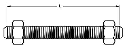 Inconel 625 Stud Bolts Dimension